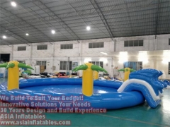 Diam 10m piscina redonda inflable con escalera de diapositivas