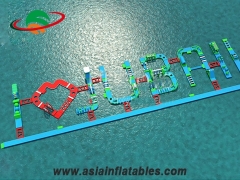 Elegante Flotante Carta Modelo De Parque Acuático Inflable Aqua Curso De Obstáculo