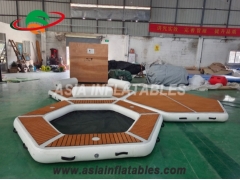 Plataforma acuática inflable tipo isla flotante
